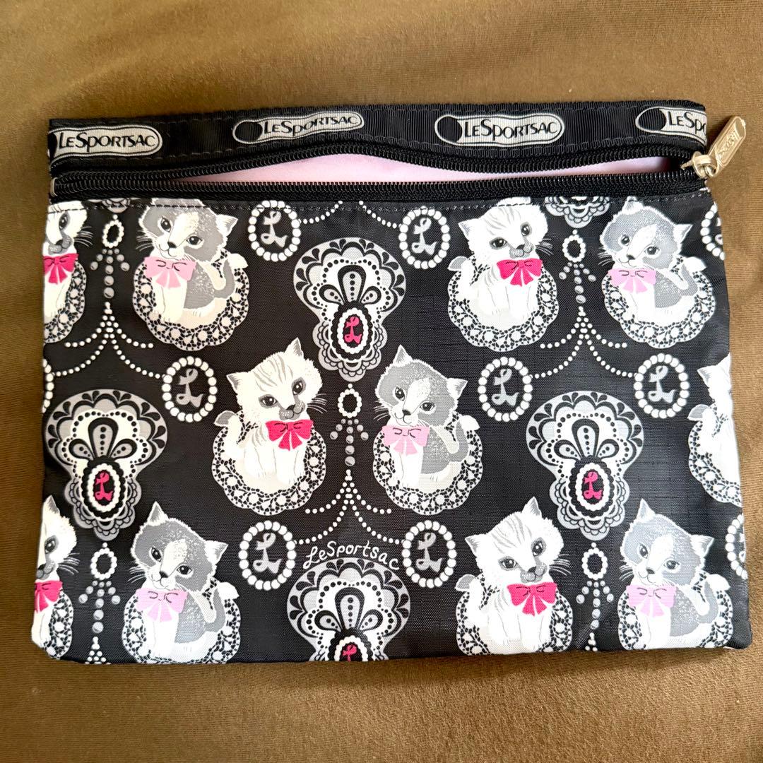 【希少・極美品】レスポートサック ナイトスペル 黒猫 ボストンバッグ＆ポーチ
