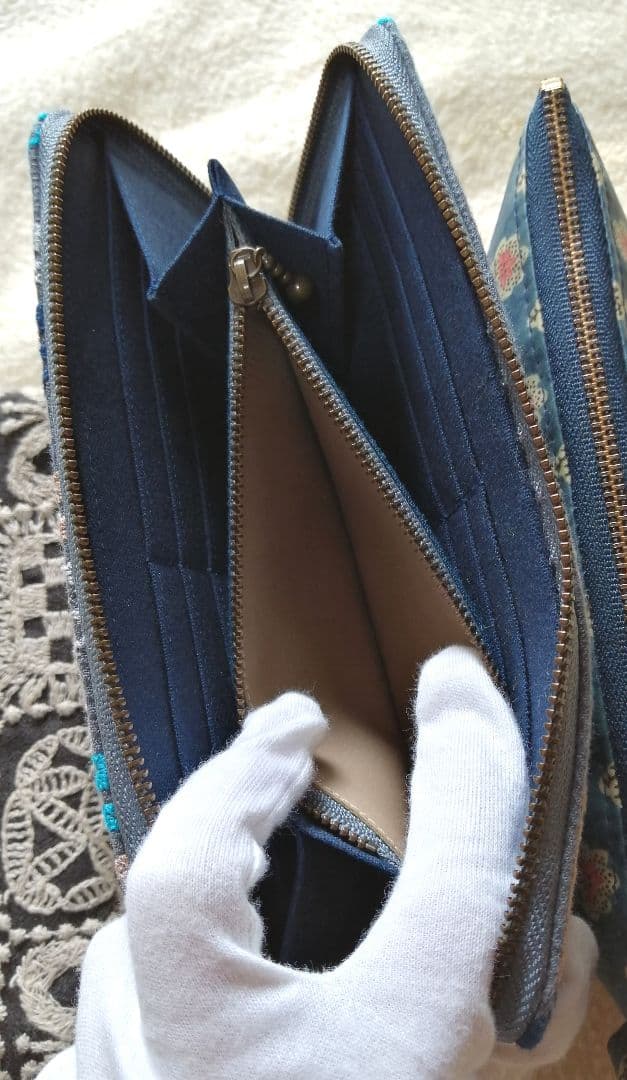 ミナペルホネン ハンドメイド 布製長財布 lolo