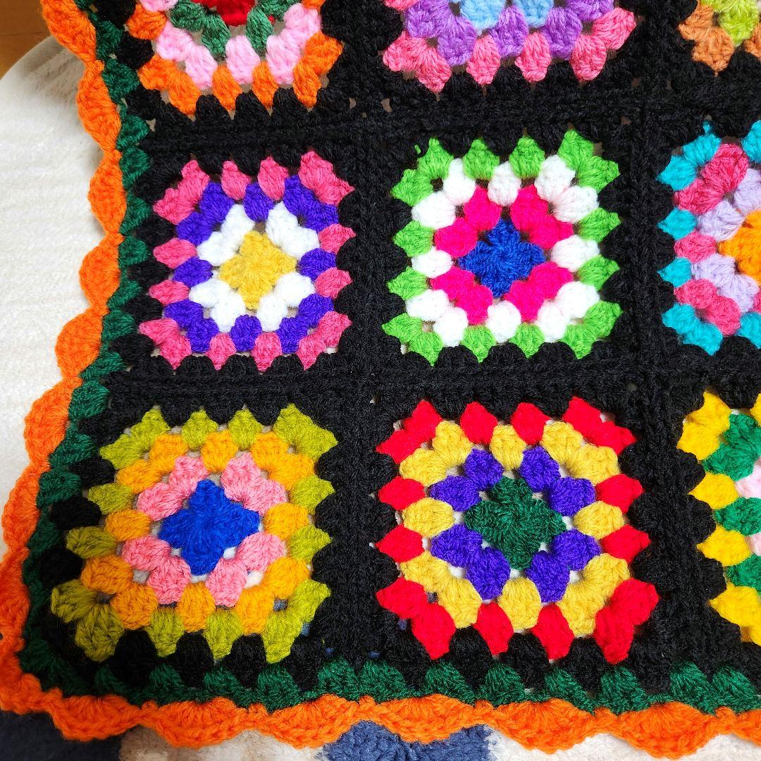 モチーフ編み【3】ハンドメイド　ブランケット　マルチカバー