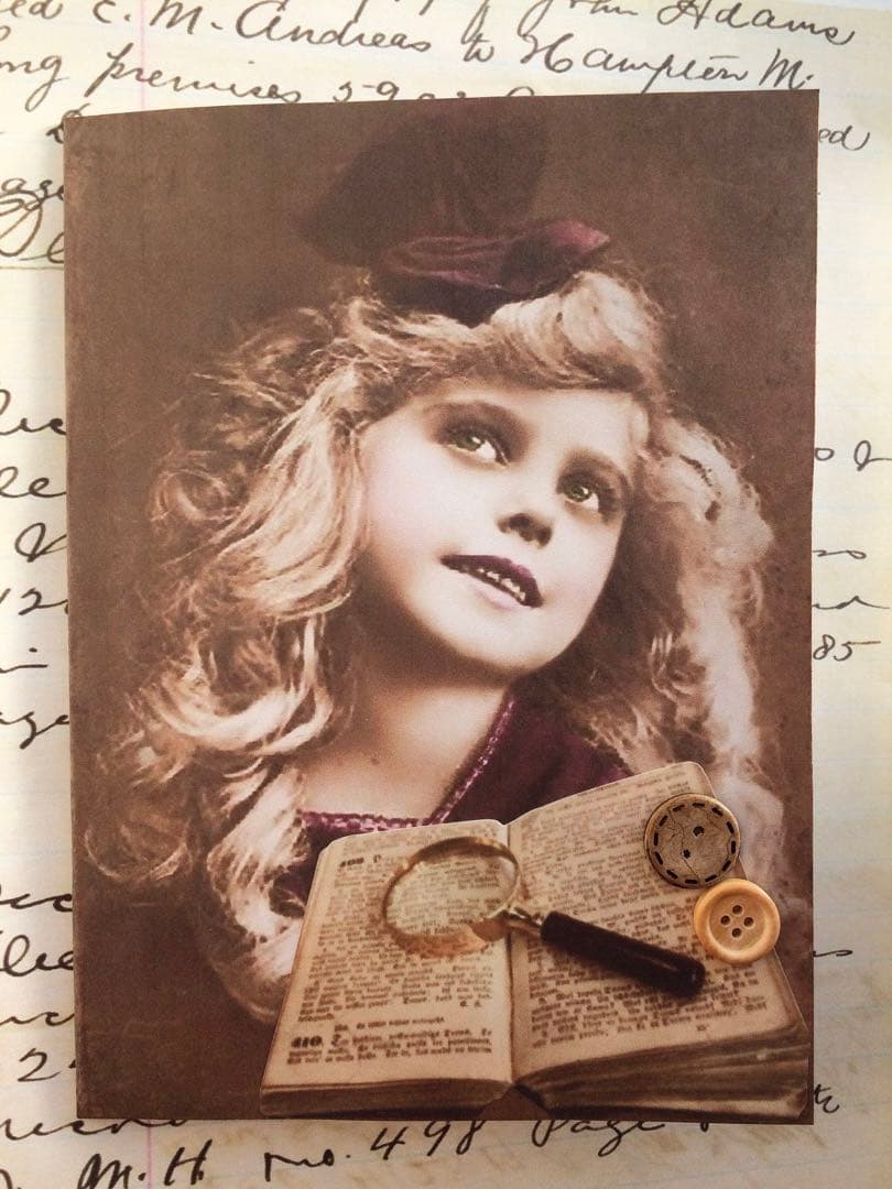✧1点物✧ステキな紙モノ✧二つ折りファイル✧vintage victorian✧