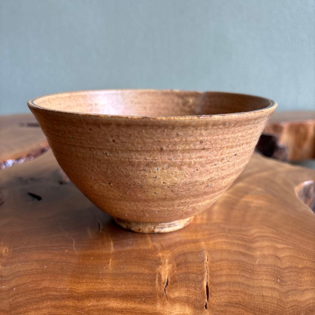 黄伊羅保茶碗 女郎花 原清晁作 共箱 抹茶碗 茶道具